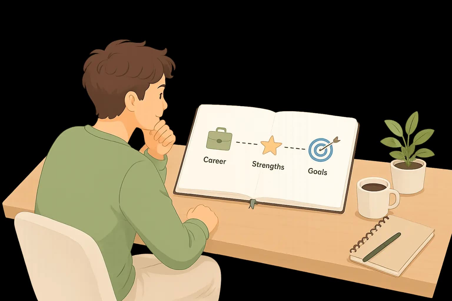 Career test for work strengths and goals